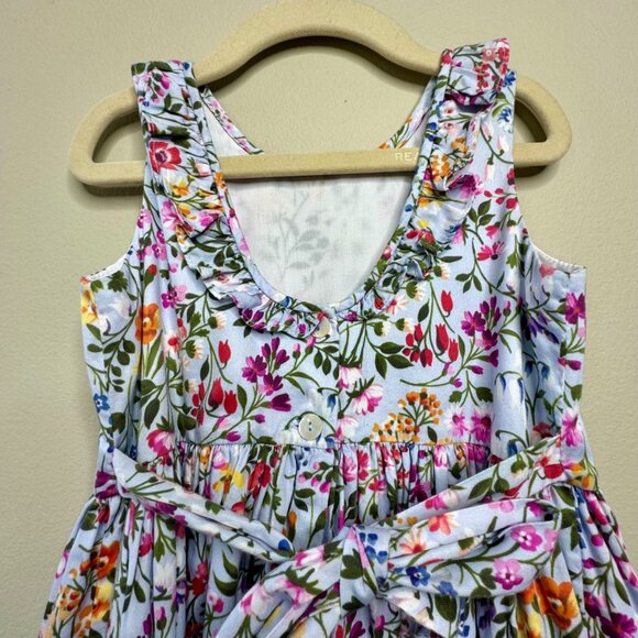 OSCAR DE LA RENTA Floral Dress Girls 5 Cotton Ruffle Neck Spring Summer Flowers - Picture 4 of 8